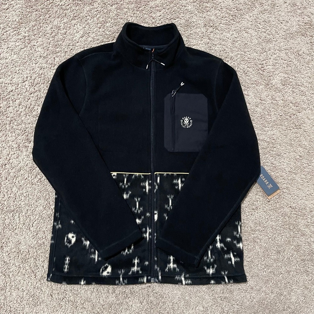 Roark Jacket Men Medium Black Landfall Fleece Ikigai Skull Gothic Expedition NEW
